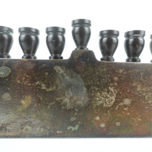 Zodax Heavy Metal Menorah Candle Holder Featuring Made in India - Picture 3 of 16
